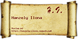 Hanzely Ilona névjegykártya